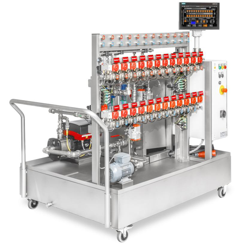 Anlage zur Entfernung von Kalk, Rost und Ölrückständen mittels Chemie aus Temperier- und Kühlkreisläufen von Spritzguss- und Druckgussformen.